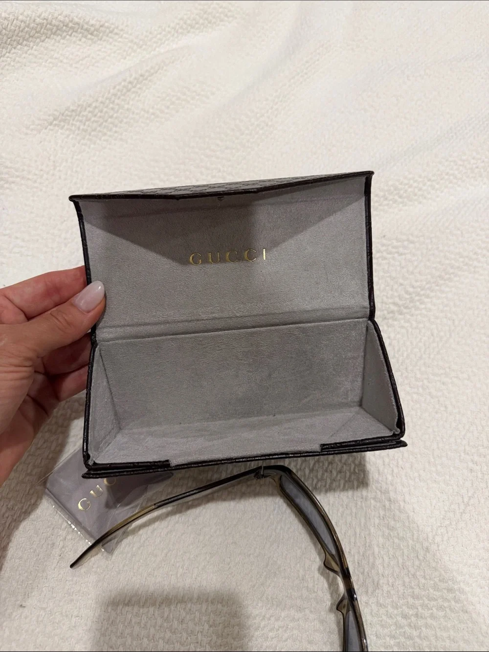 Gucci Brown Gradient Lens Oversized Sunglasses with Logo Case